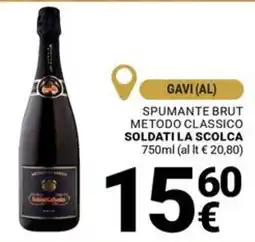 Supermercati Gulliver Spumante brut metodo classico soldati la scolca offerta