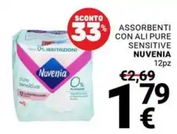Supermercati Gulliver Assorbenti con ali pure sensitive Nuvenia offerta