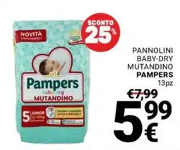 Supermercati Gulliver Pampers baby-dry mutandino offerta