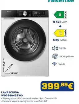 Euronics Lavasciuga Hisense offerta
