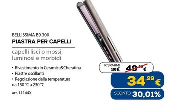 Euronics Bellissima b9 300 piastra per capelli offerta