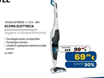 Piuma extreme++ sc3-400 senza sacchetto grigio, bianco 0,6 l 450 w