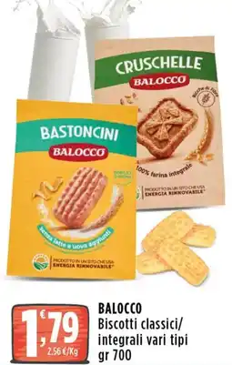 Rossotono Carrefour Balocco Biscotti classici/ integrali offerta