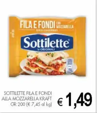Sottilette Fila e Fondi Alla Mozzarella Kraft 200gr