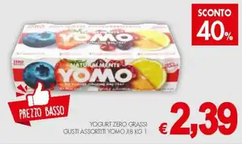 Yomo Yogurt Zero Grassi Gusti Assortiti x8 1kg