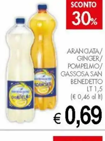 San Benedetto Aranciata/Ginger/Pompelmo/Gassosa 1,5lt