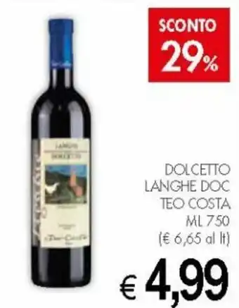 Dolcetto Langhe Doc Teo Costa 750ml