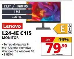 Comet Lenovo L24-4E C115 Monitor offerta