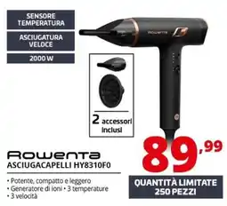 Comet Rowenta asciugacapelli hy8310f0 offerta