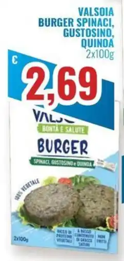 Paladini Otello Supermercato Valsoia burger spinaci, gustosino, quinoa offerta