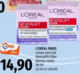 Emi Market L'Oréal Paris crema anti età Revitalift Filler giorno, notte offerta