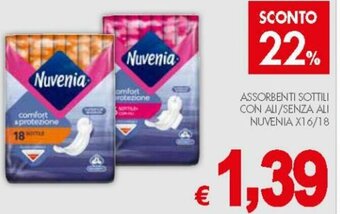 PrestoFresco Nuvenia Assorbenti Sottili Con Ali/Senza Ali x16/18 offerta