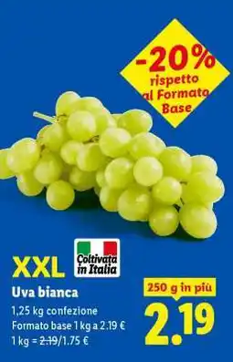 Lidl Uva bianca XXL offerta