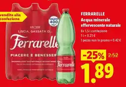 Lidl Ferrarelle Acqua minerale effervescente naturale offerta