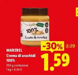Lidl Maribel Crema di arachidi 100% offerta