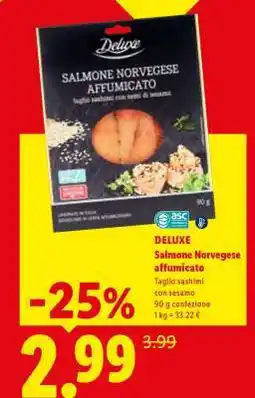 Lidl Deluxe Salmone norvegese affumicato offerta