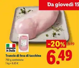 Lidl Trancio di fesa di tacchino offerta