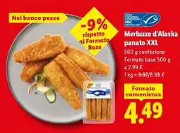 Lidl Merluzzo d’Alaska panato XXL offerta