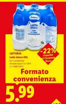 Lidl LATTIERIA Latte intero XXL offerta