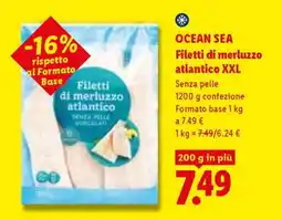 Lidl OCEAN SEA Filetti di merluzzo atlantico XXL offerta