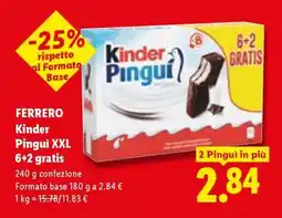 Lidl FERRERO Kinder Pingui XXL 6+2 gratis offerta