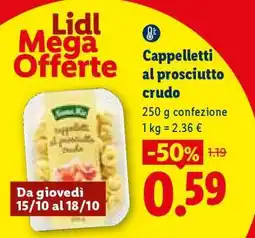 Lidl Cappelletti al prosciutto crudo offerta