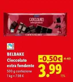 Lidl BELBAKE Cioccolato extra fondente offerta
