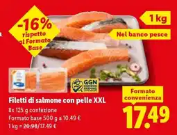 Lidl Filetti di salmone con pelle XXL offerta