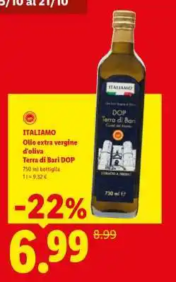 Lidl ITALIAMO Olio extra vergine d'oliva Terra di Bari DOP offerta
