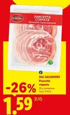 Lidl Dal Salumiere Pancetta coppata offerta