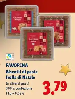 Lidl Favorina Biscotti di pasta frolla di Natale offerta