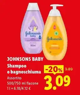 Lidl JOHNSONS BABY Shampoo o bagnoschiuma offerta