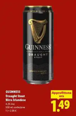 Lidl GUINNESS Draught Stout Birra Irlandese offerta