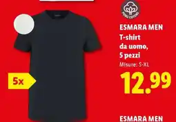 Lidl ESMARA MEN T-shirt da uomo, 5 pezzi offerta