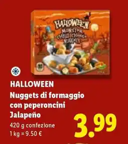 Lidl HALLOWEEN Nuggets di formaggio con peperoncini Jalapeño offerta