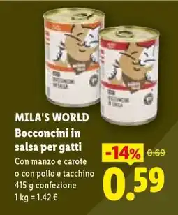 Lidl MILA'S WORLD Bocconcini in salsa per gatti offerta