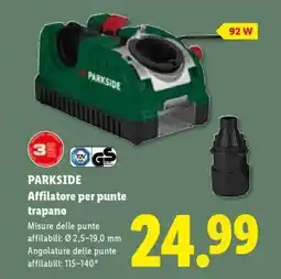 Lidl PARKSIDE Affilatore per punte trapano offerta