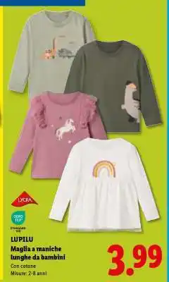 Lidl LUPILU Maglia a maniche lunghe da bambini offerta