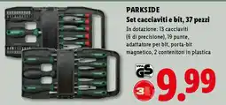 Lidl PARKSIDE Set cacciaviti e bit, 37 pezzi offerta