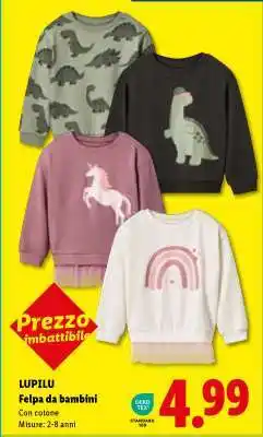 Lidl LUPILU Felpa da bambini offerta