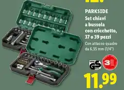 Lidl PARKSIDE Set chiavi a bussola con cricchetto, 37 o 39 pezzi offerta