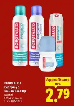 Lidl BOROTALCO Deo Spray o Roll-on Non Stop offerta