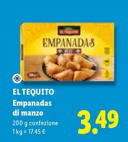 Lidl EL TEQUITO Empanadas di manzo offerta