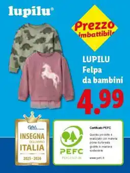 Lidl LUPILU Felpa da bambini offerta