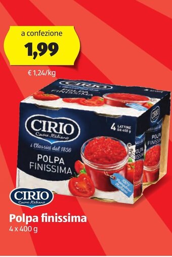 ALDI Cirio Polpa finissima 4x400g offerta