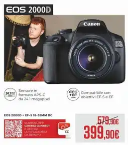 Euronics Canon EOS 2000D offerta