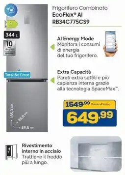 Euronics Bruno Samsung Frigorifero Combinato EcoFlex AI offerta