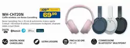 Euronics Bruno Sony cuffie wireless con Noise Cancelling offerta