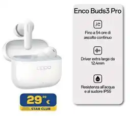Euronics Tufano Oppo Enco Buds3 Pro offerta