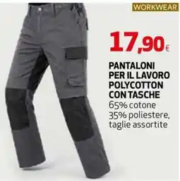 Extracoop Pantaloni per il lavoro polycotton con tasche offerta